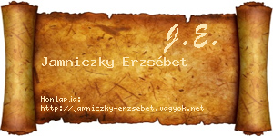 Jamniczky Erzsébet névjegykártya