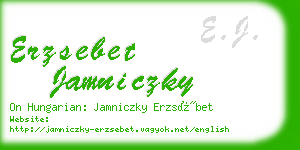 erzsebet jamniczky business card